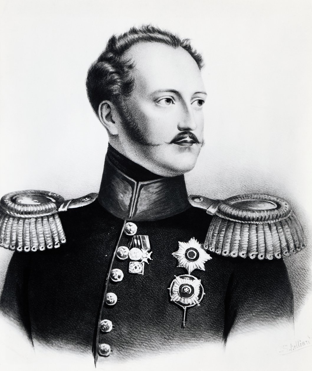 Portrait of Nicholas I Romanov (1796-1855), Tsar of Russia from 1825 to 1855, engraving 作者 未知未知