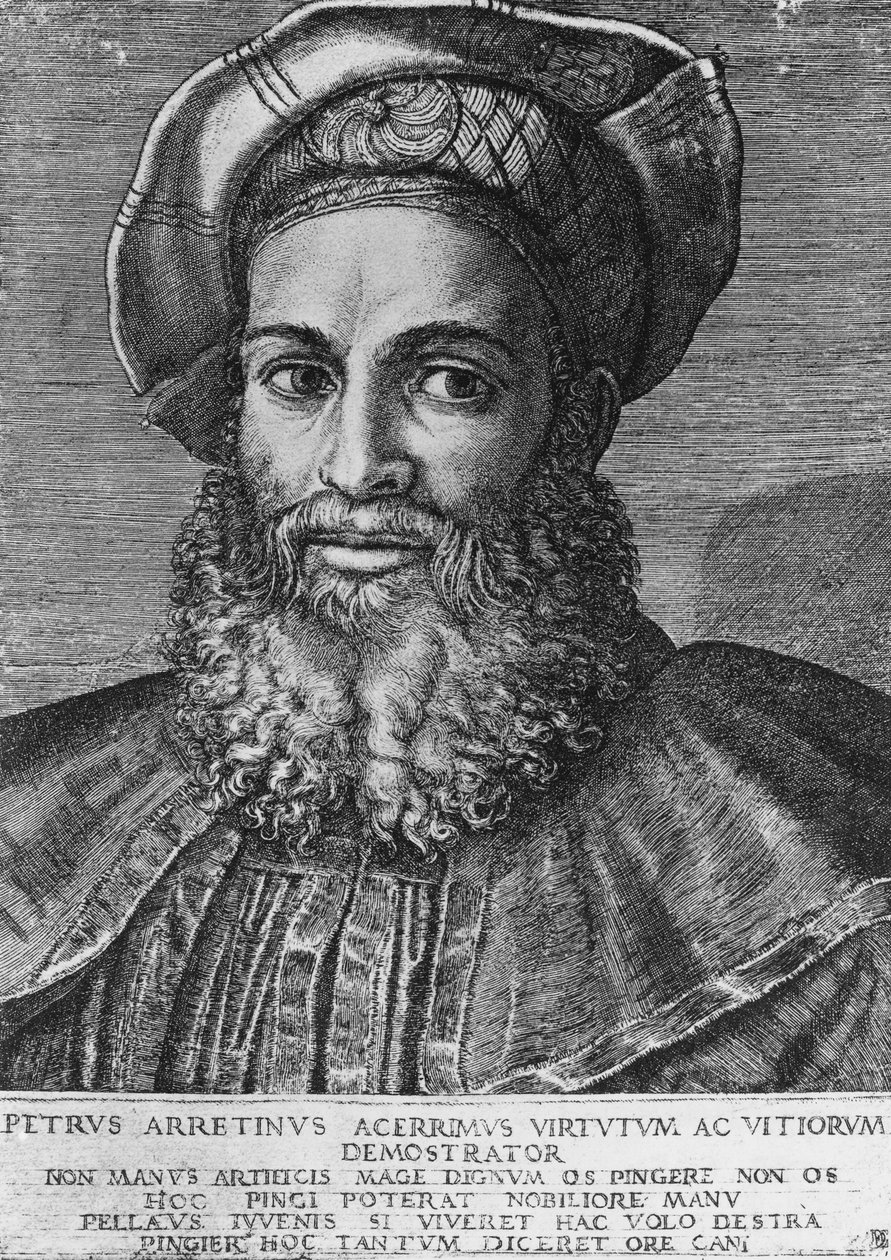 意大利诗人、作家和剧作家 Pietro Aretino（1492-1556）的肖像，由 Marcantonio Raimondi（生于 1470-1482 年，死于 1527-1534 年）雕刻，22 3x15 4 厘米 作者 未知未知