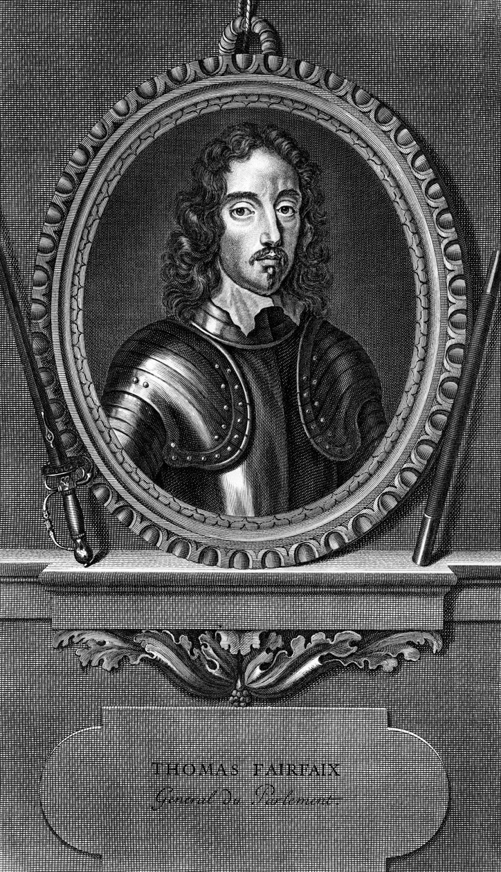 托马斯-费尔法克斯，卡梅伦的费尔法克斯三世（1612-1671）的肖像，英国内战期间的英国将军和议会总司令，雕刻品 作者 未知未知