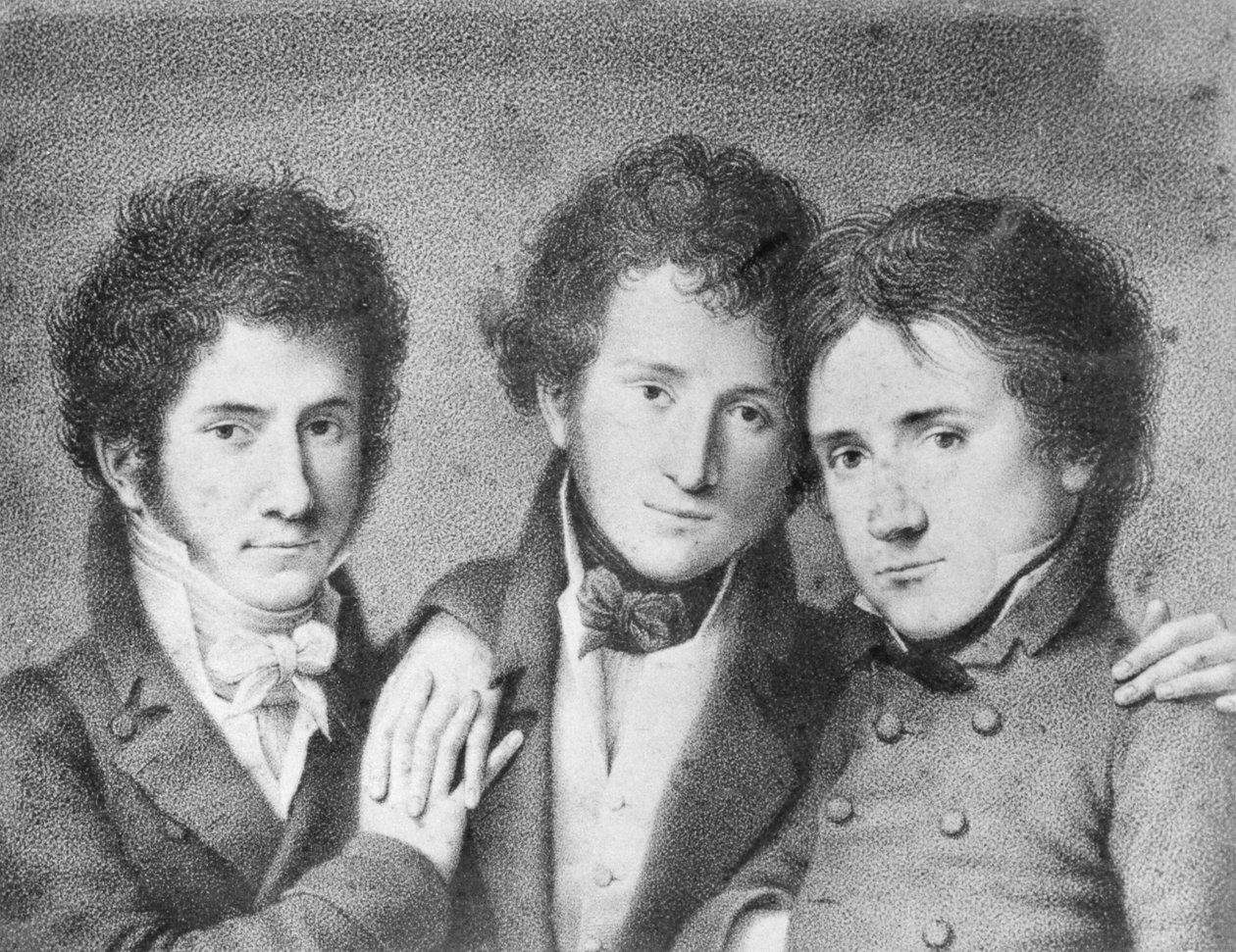 意大利爱国者 Filippo Ugoni (1794-1877)、Andrea Tonelli (1793-1859) 和 Giovita Scalvini (1791-1843) 的肖像 作者 未知未知