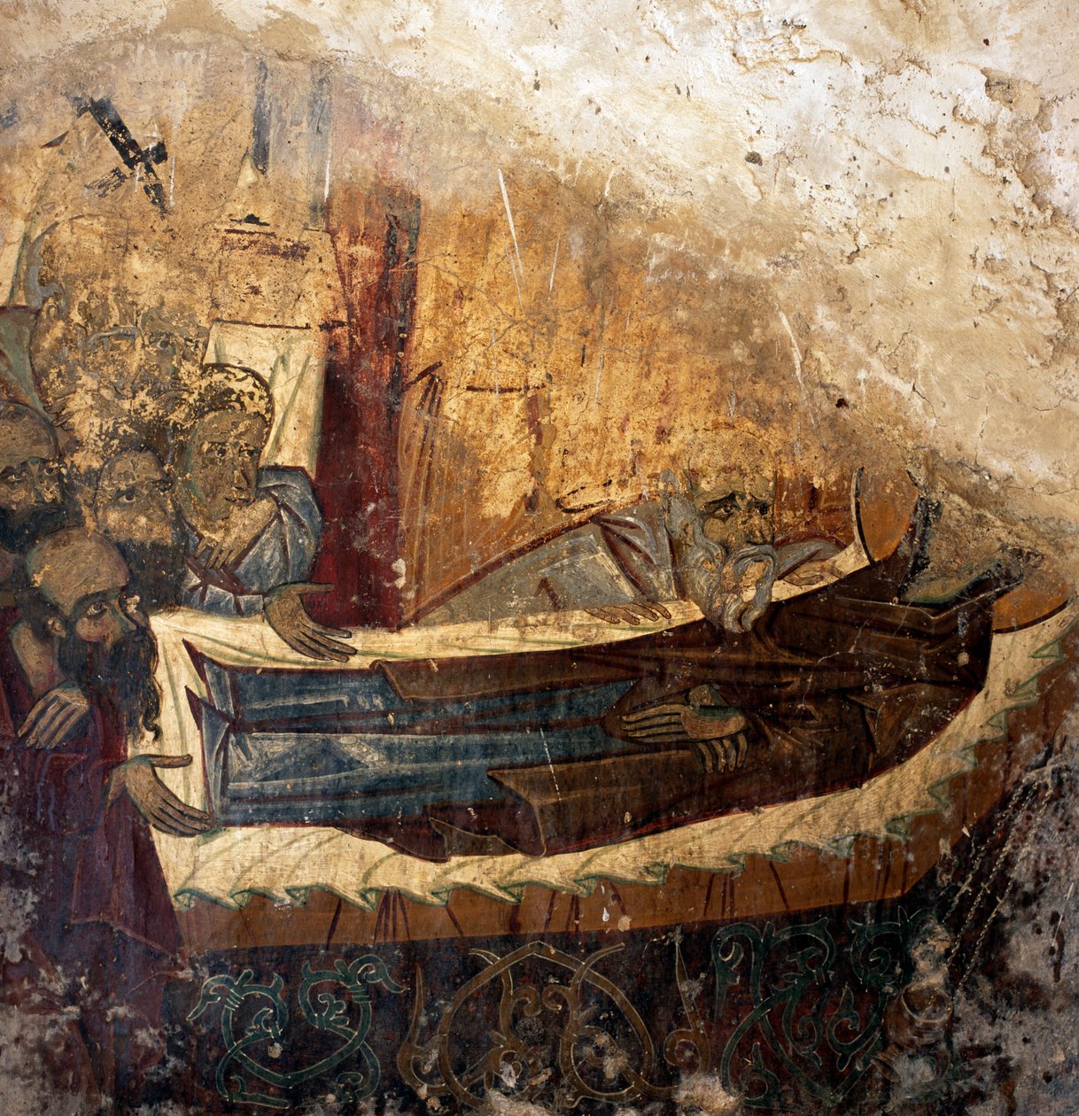希腊克里特岛 Apodoulou 拜占庭式 Agios Georgios Xifoforos 教堂的壁画遗迹（照片） 作者 未知未知