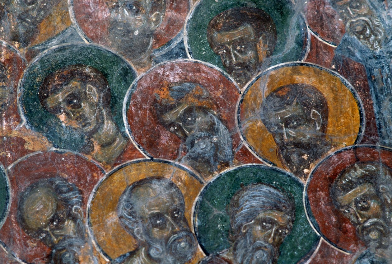 圣徒，希腊克里特岛阿尼萨拉基 Agia Paraskevi 教堂天花板上的壁画（照片） 作者 未知未知