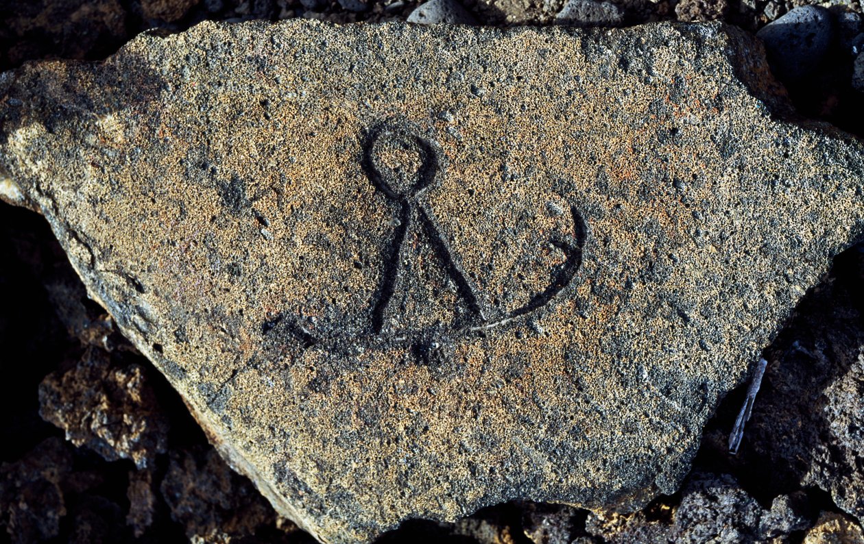 石头雕刻，美国夏威夷岛 Puako Petroglyph 考古区 作者 未知未知