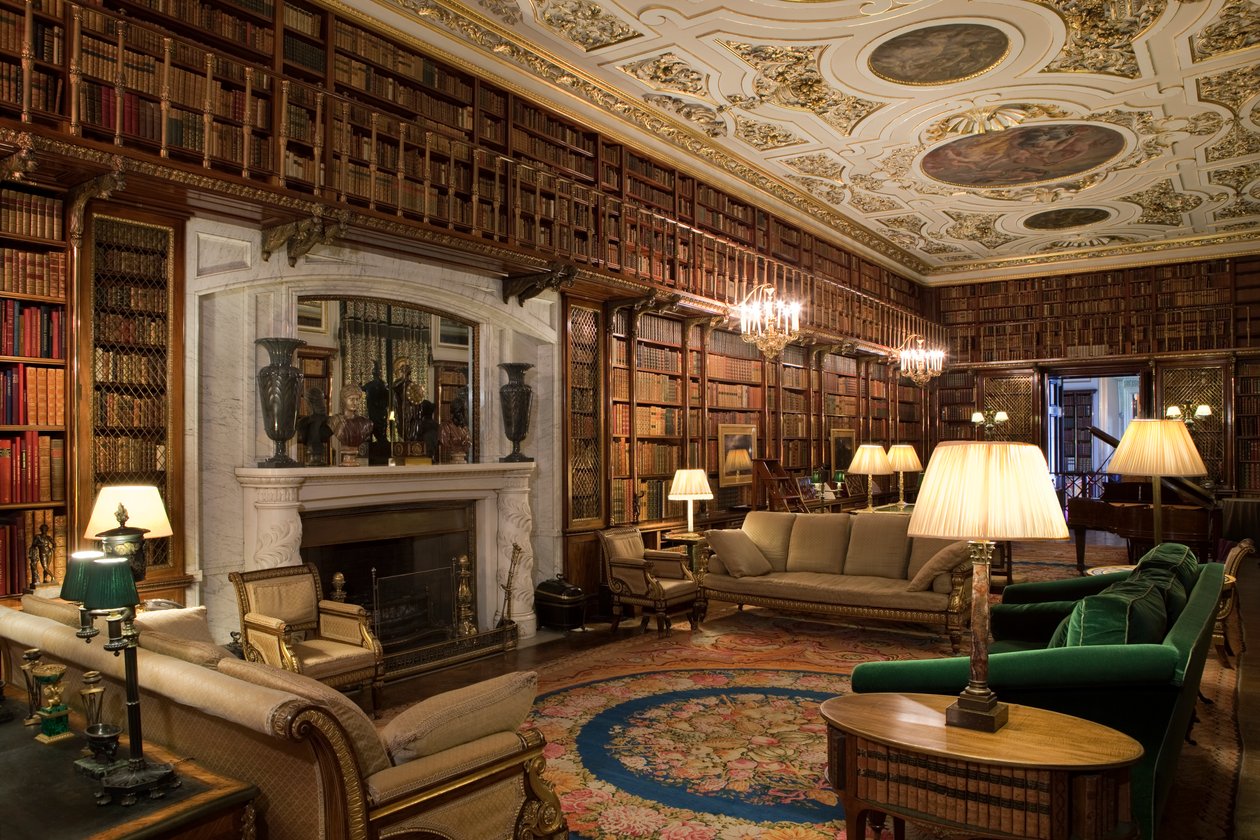 The Library, Chatsworth House, Derbyshire (photo) 作者 未知未知