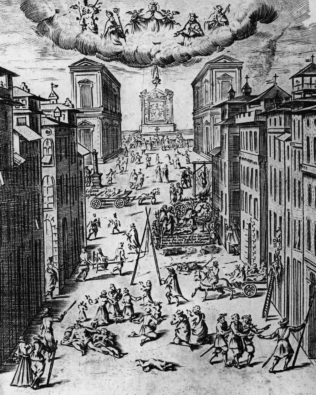 1630 年米兰瘟疫，蚀刻，意大利 作者 未知未知