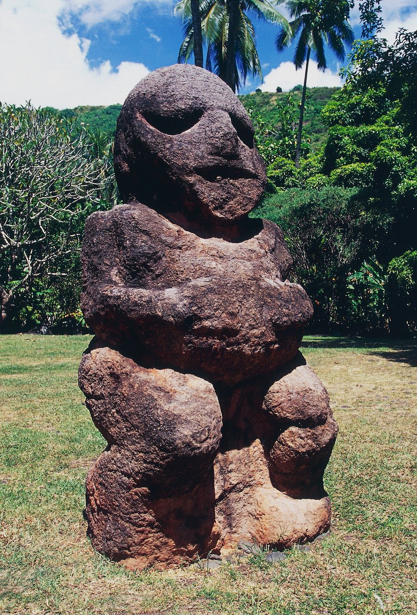 Tiki、marae（寺庙）Arahurahu、雕塑、塔希提岛、社会群岛、向风群岛、法属波利尼西亚（法兰西共和国海外领土） 作者 未知未知