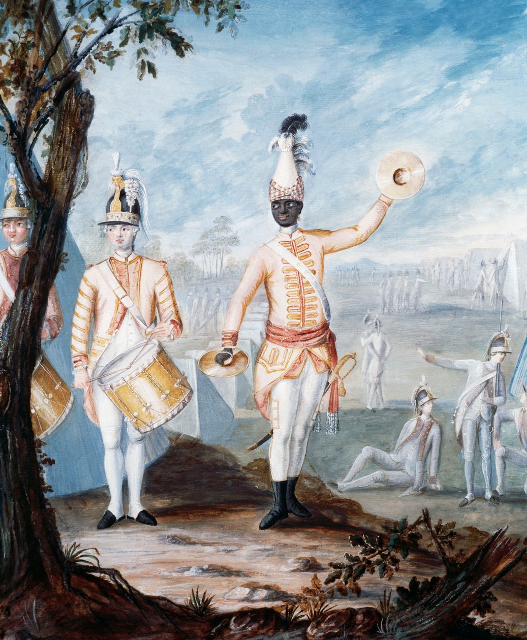 美国独立战争期间法国步兵的制服，美国尼古拉斯·霍夫曼的水粉画 作者 未知未知