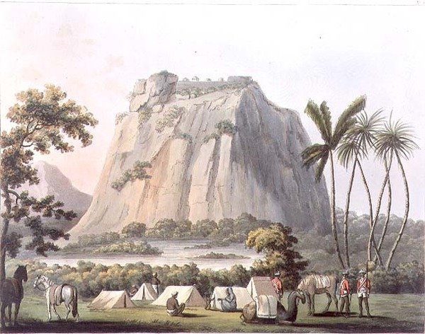 Shole Ghurry的北景，板块32来自《迈索尔王国的风景画》，由Harradon雕刻，由Edward Orme（1774-1820）出版，1805年（水印）。 作者 詹姆斯中尉（后）亨特