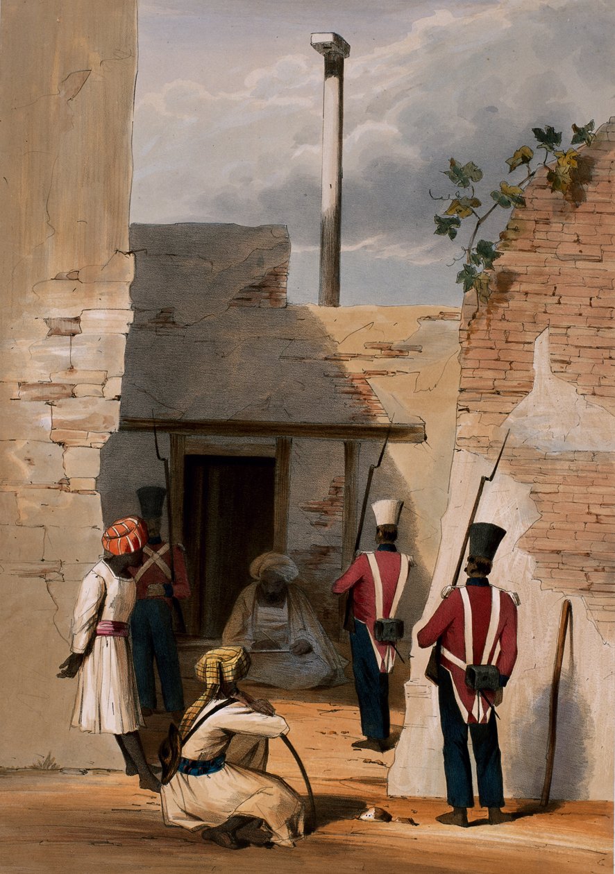 Hadjee Khan Kakus的监狱 - 卡布尔，来自1849年W.泰勒的“Ghuznee和Khelat的风暴” 作者 托马斯·温盖特中尉