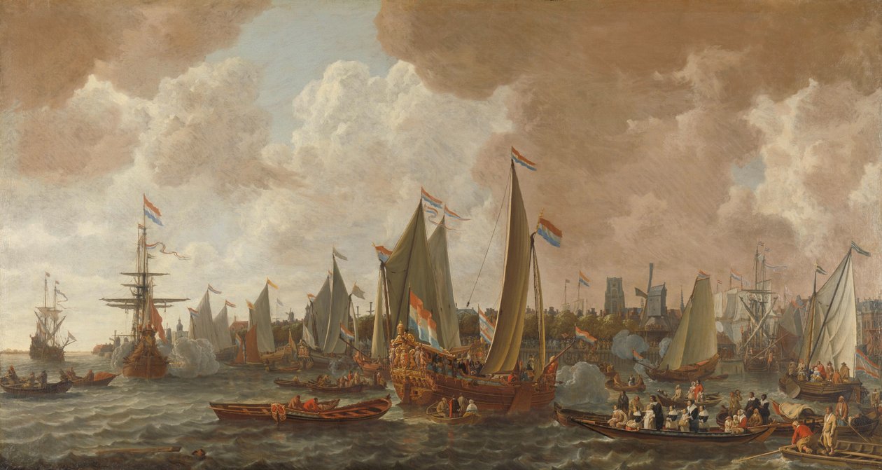 1660 年 5 月 24 日，英国国王查理二世抵达鹿特丹 作者 列夫·彼得斯。伪装