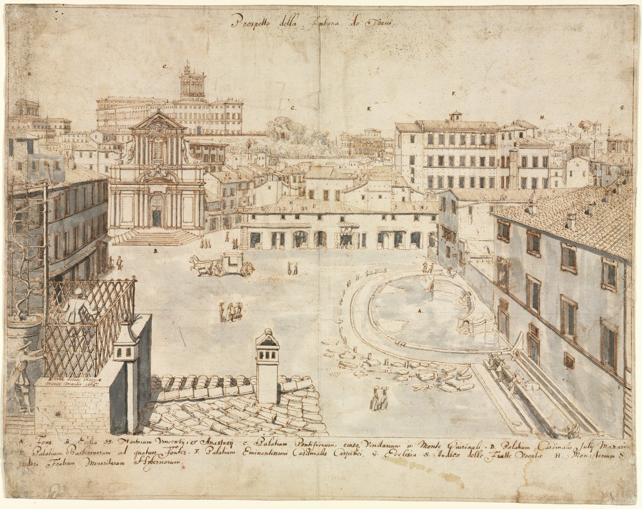 罗马十八景：许愿池，1665年。 作者 列文·克鲁伊