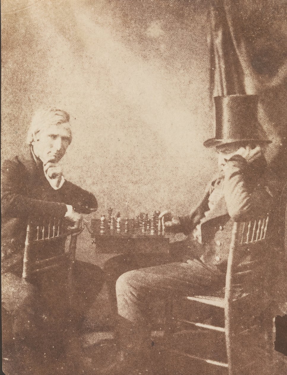 国际象棋选手》，约1845年。 作者 可能是 Antoine François Jean Claudet 的作品。