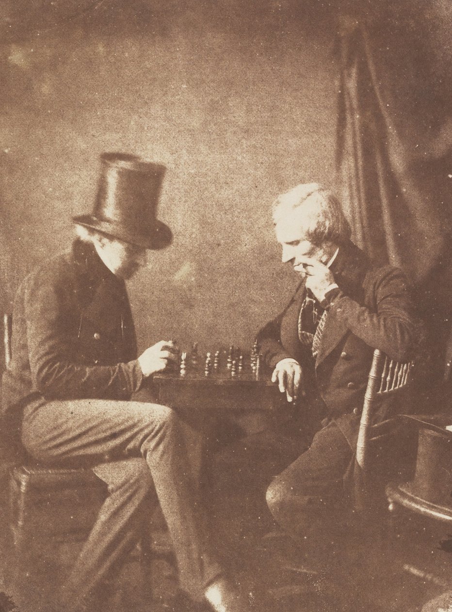 国际象棋选手》，约1845年。 作者 可能是 Antoine François Jean Claudet 的作品。
