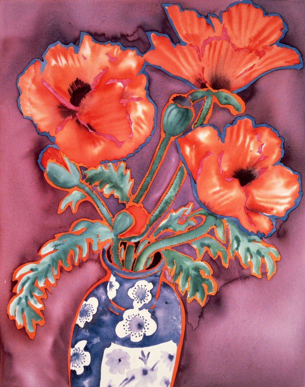 中国花瓶中的罂粟花 作者 莉莲·迪瓦里阿