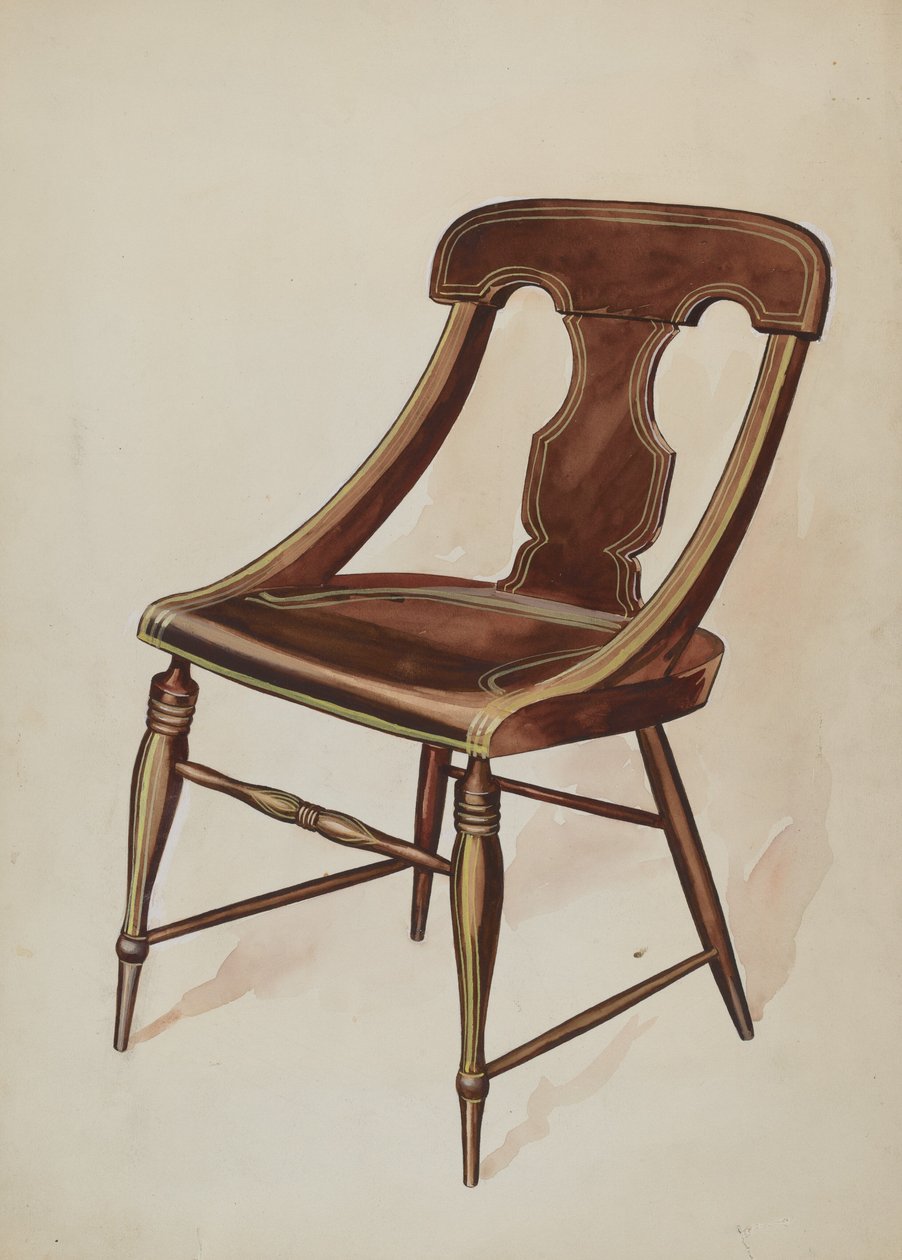 彩绘椅子，约1937年。 作者 莉莲·考西