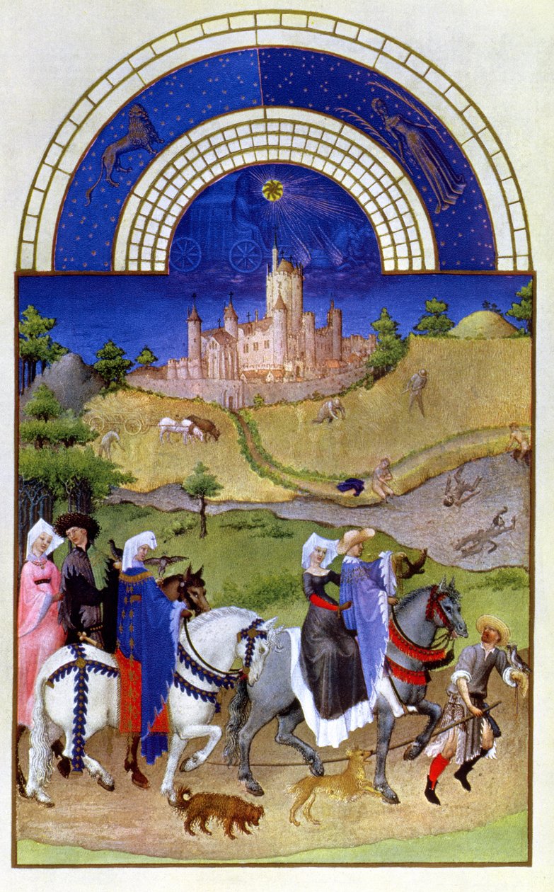 八月的传真：霍金，来自&39;Tres Riches Heures du Duc de Berry（原作见8440） 作者 林堡兄弟