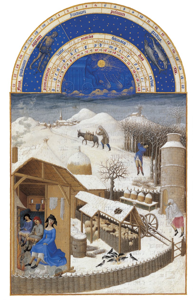 2月，贝里公爵的非常富裕时期，1412-1416年。 作者 林堡兄弟