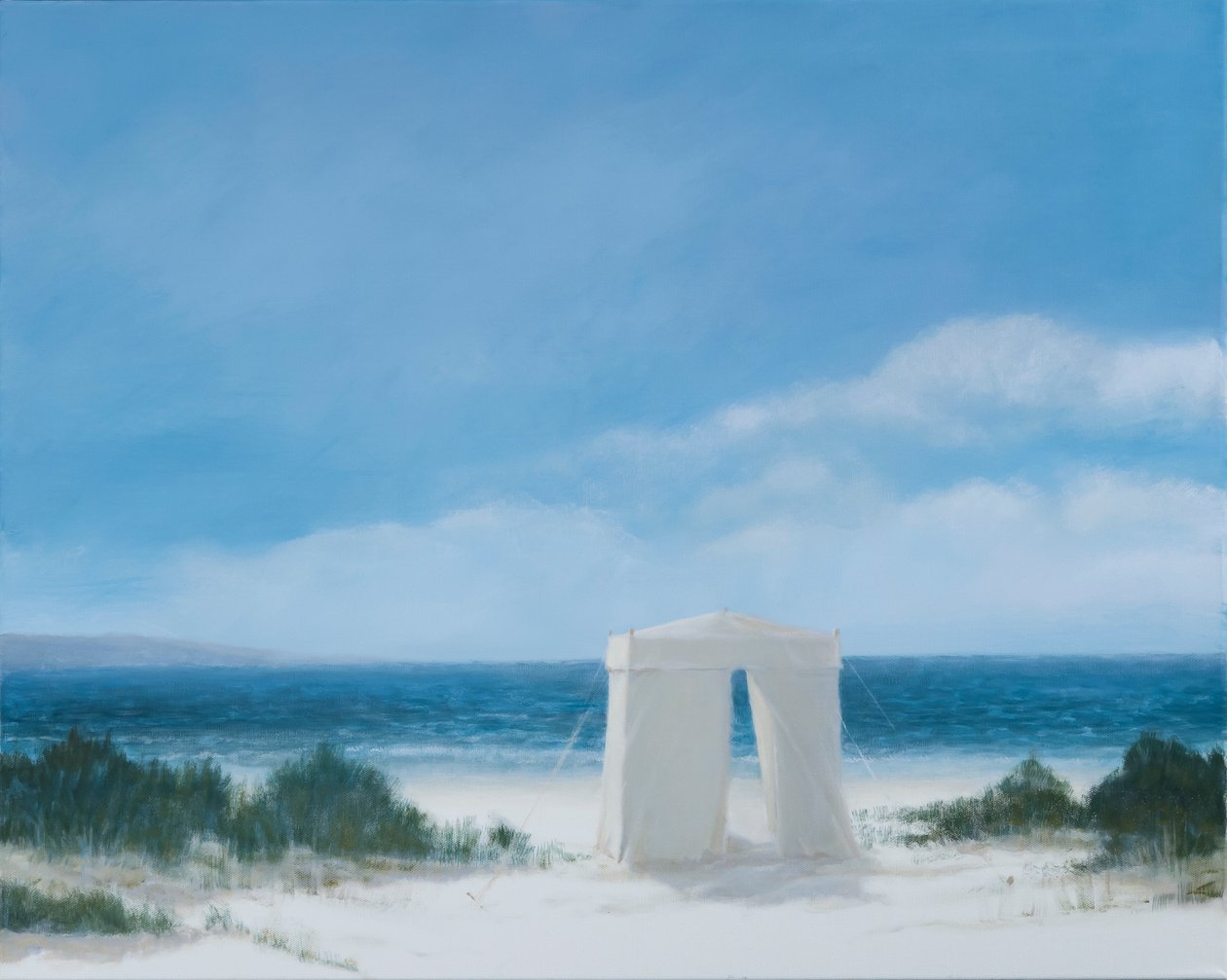 海滩帐篷，2012年（帆布丙烯酸） 作者 林肯·塞利格曼