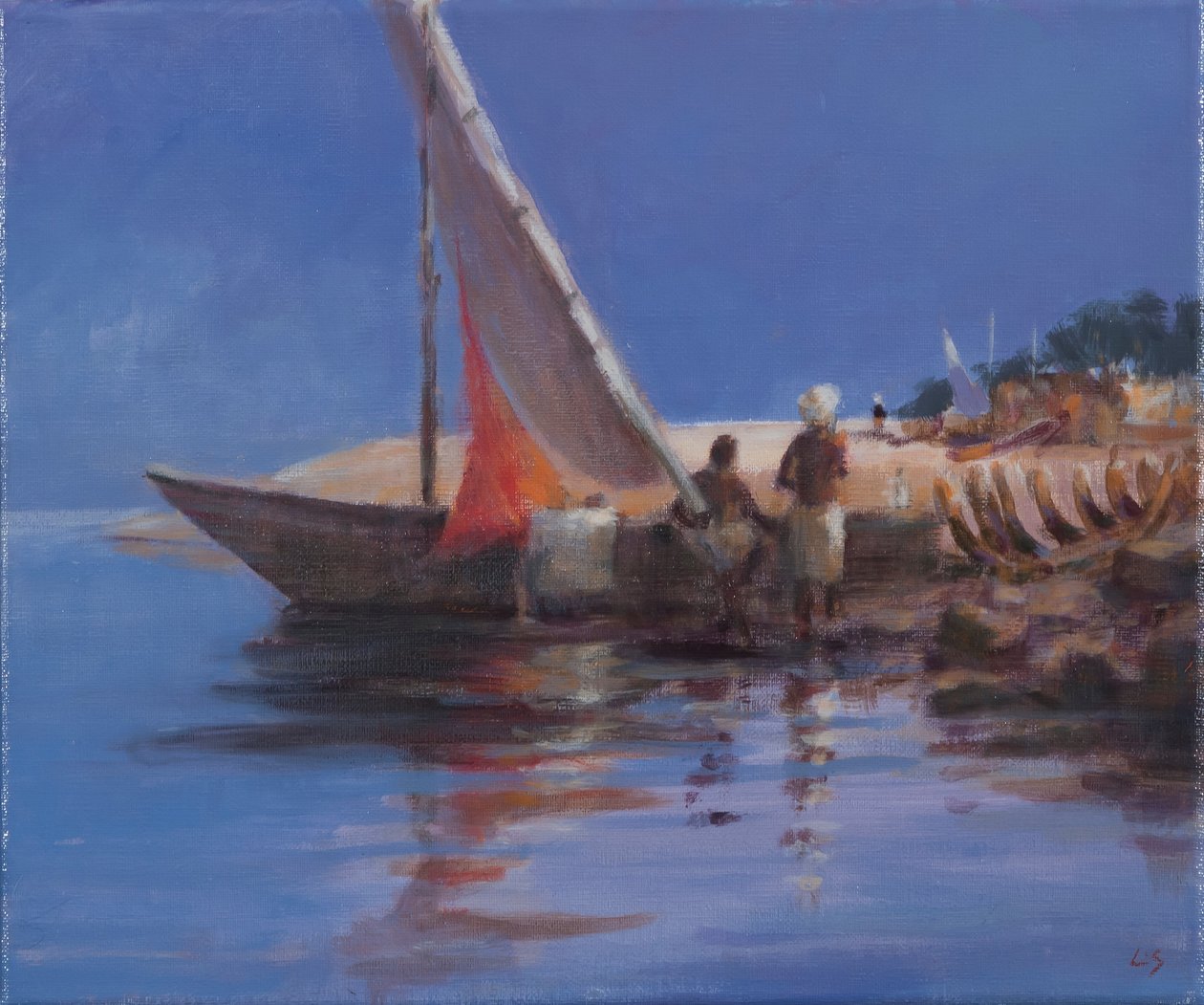 Boat Yard，Kilifi，2012（画布上的丙烯酸） 作者 林肯·塞利格曼
