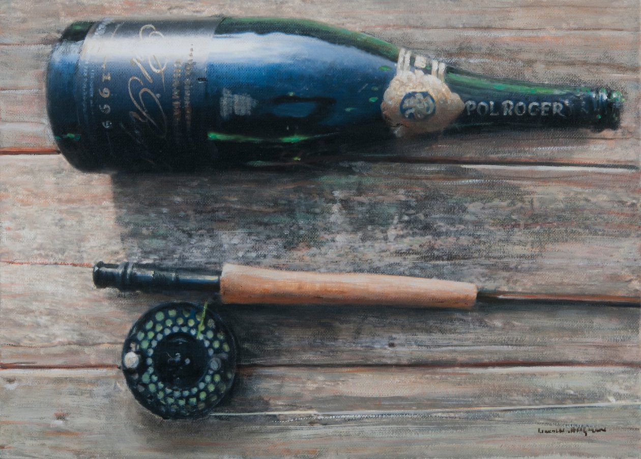 瓶和棒I，2012（丙烯画布） 作者 林肯·塞利格曼