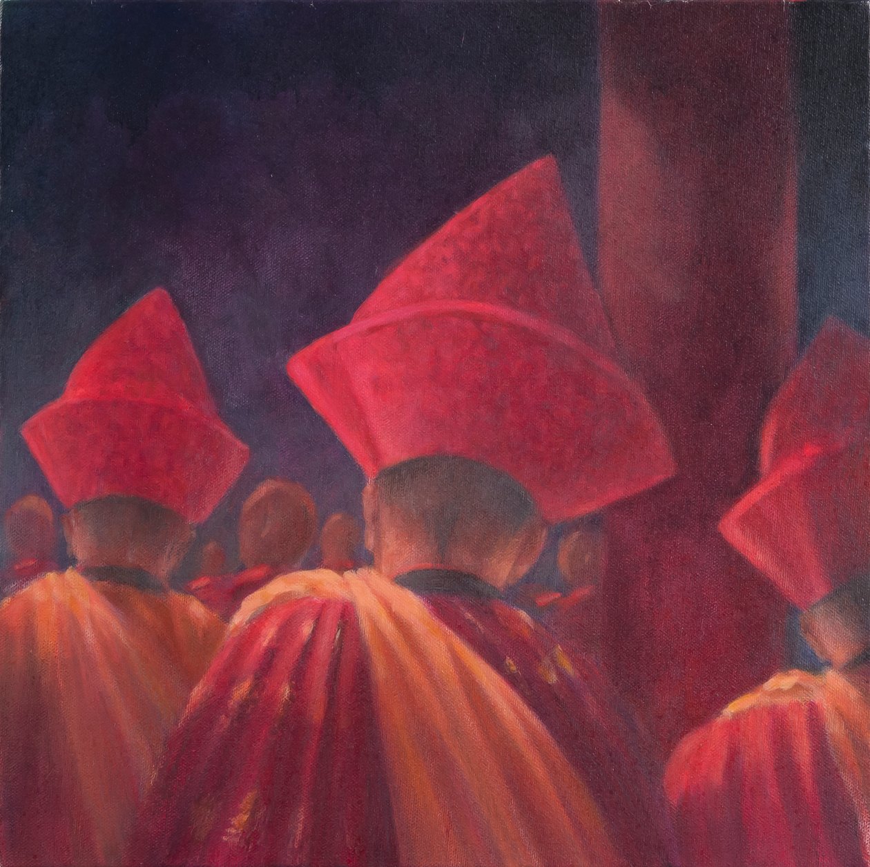 佛教僧侣，不丹，2012年（布面丙烯酸） 作者 林肯·塞利格曼