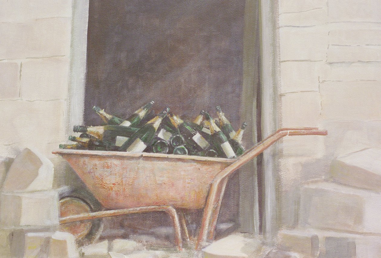 Champagne Wheelbarrow，1985（画布上的丙烯酸） 作者 林肯·塞利格曼