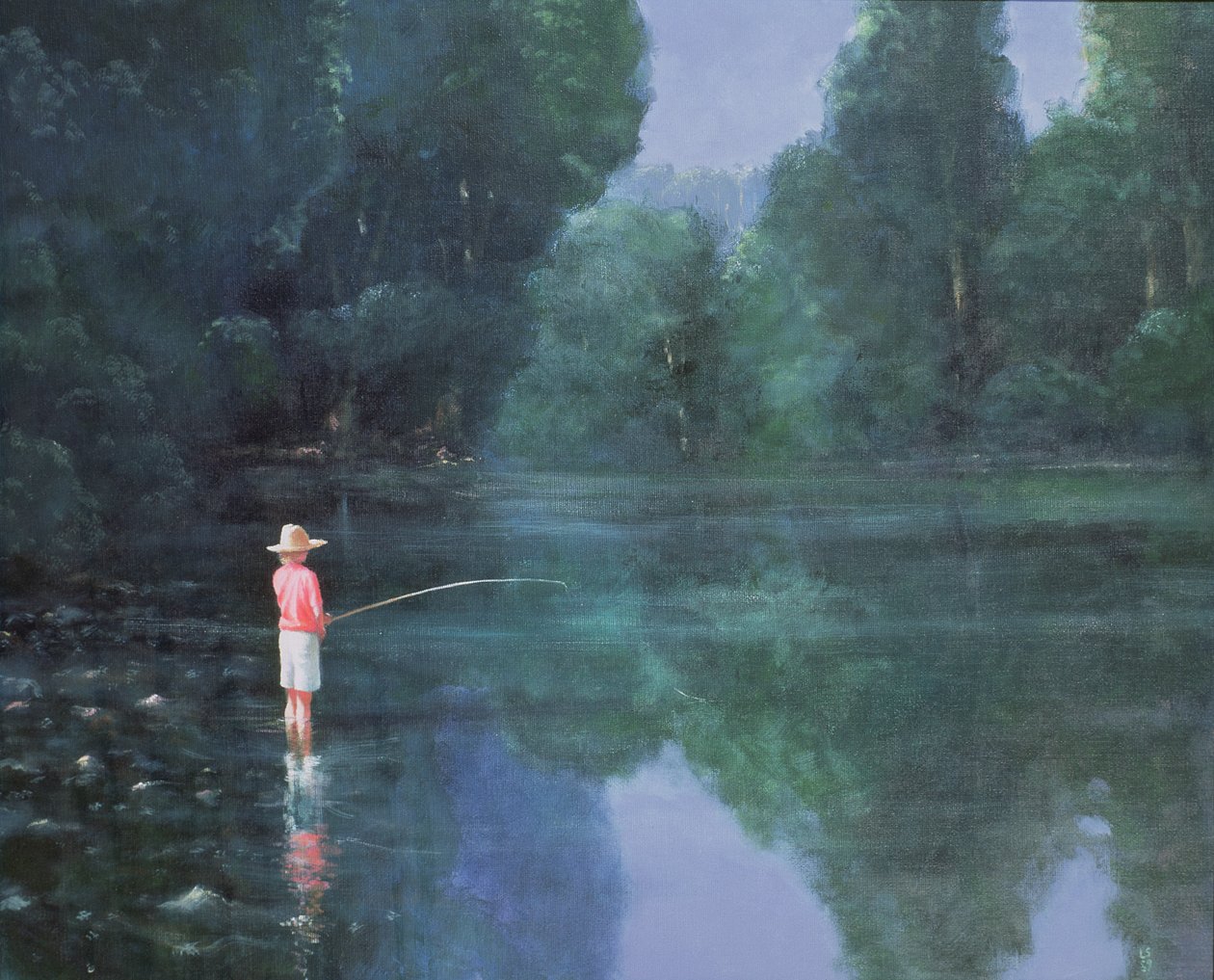 儿童钓鱼，1989年 作者 林肯·塞利格曼