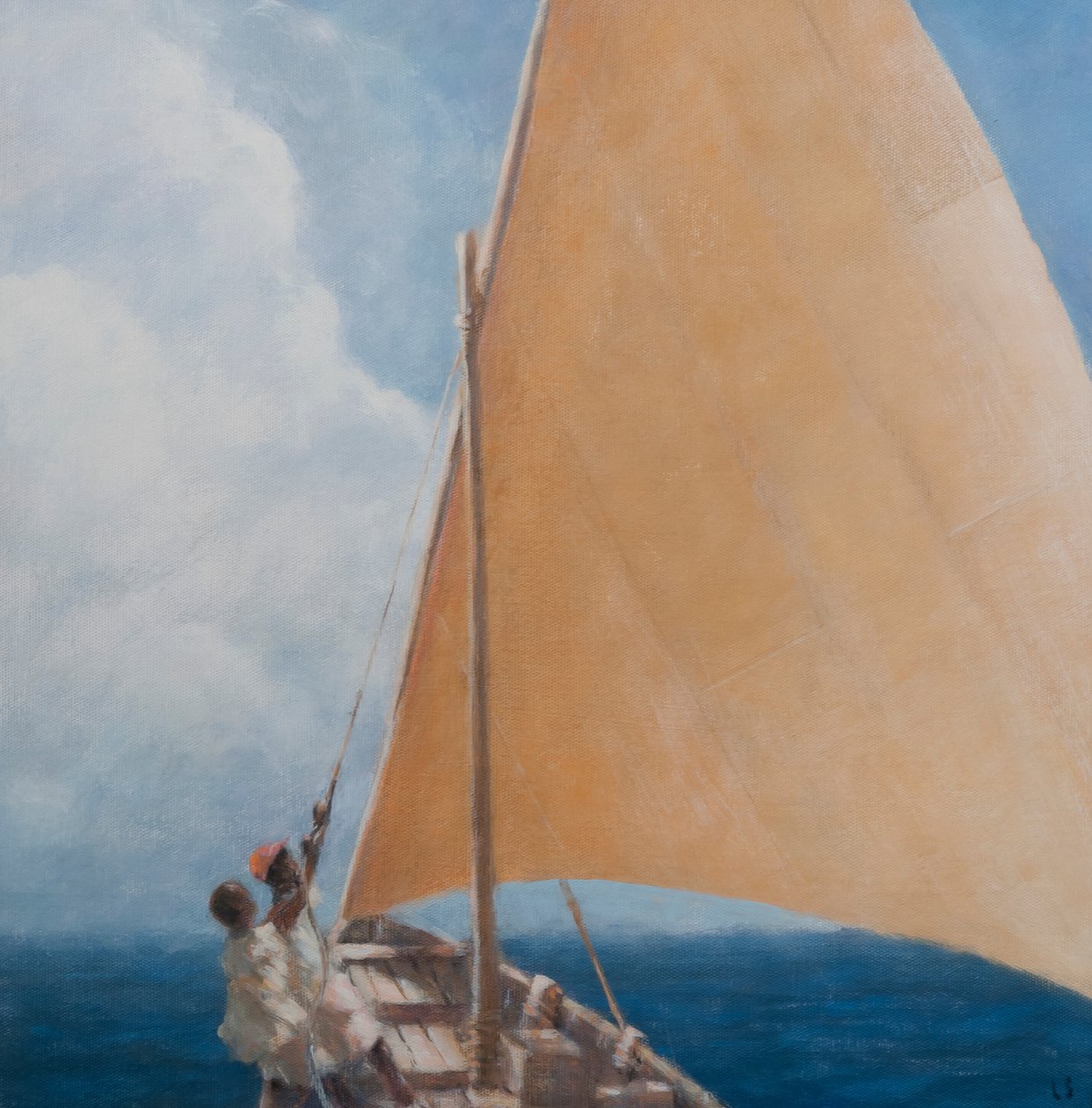 Dhow，Kilifi，2012（画布上的丙烯酸） 作者 林肯·塞利格曼