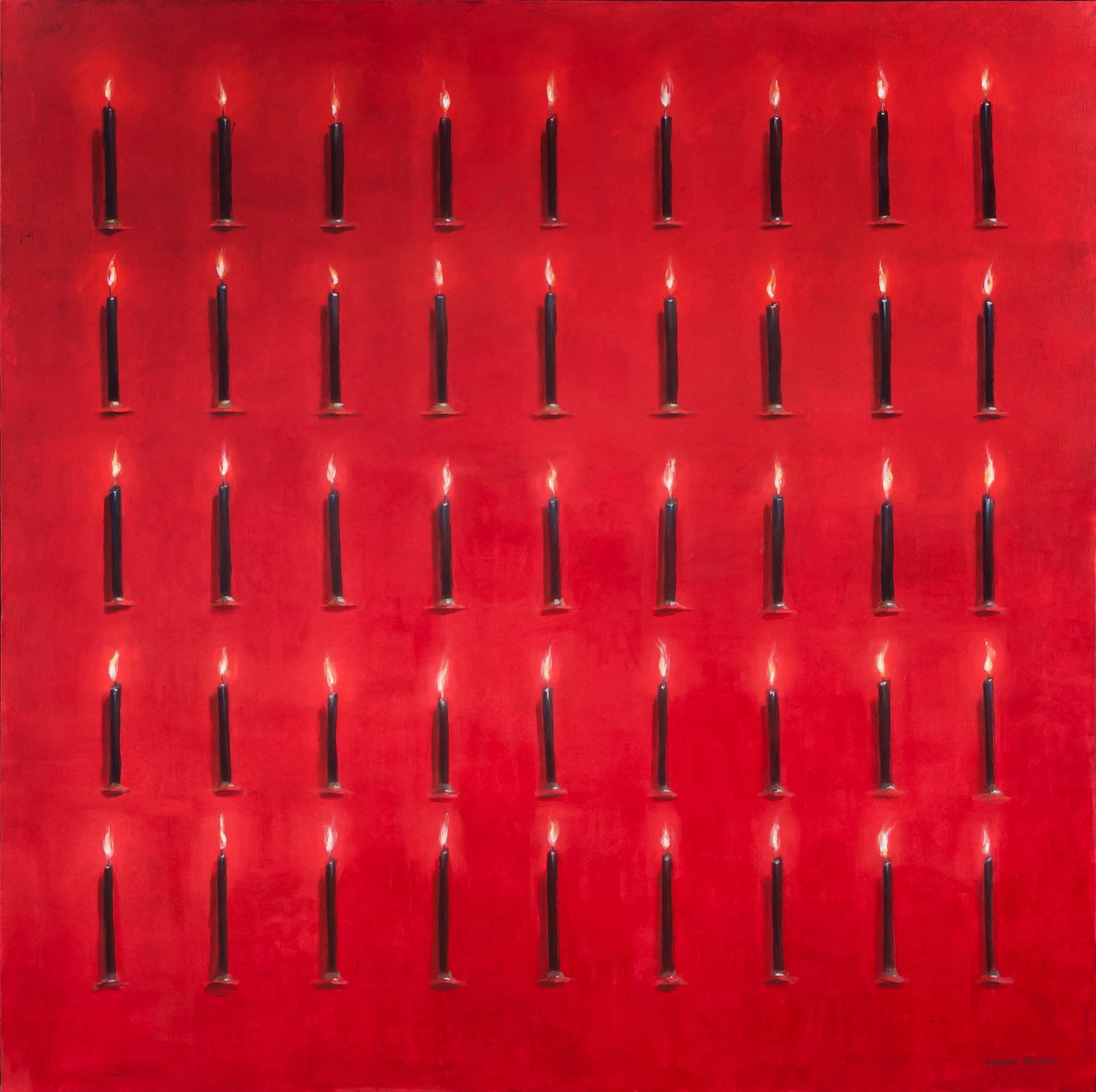 四十五支蜡烛，斯里兰卡，2012年（丙烯画布） 作者 林肯·塞利格曼
