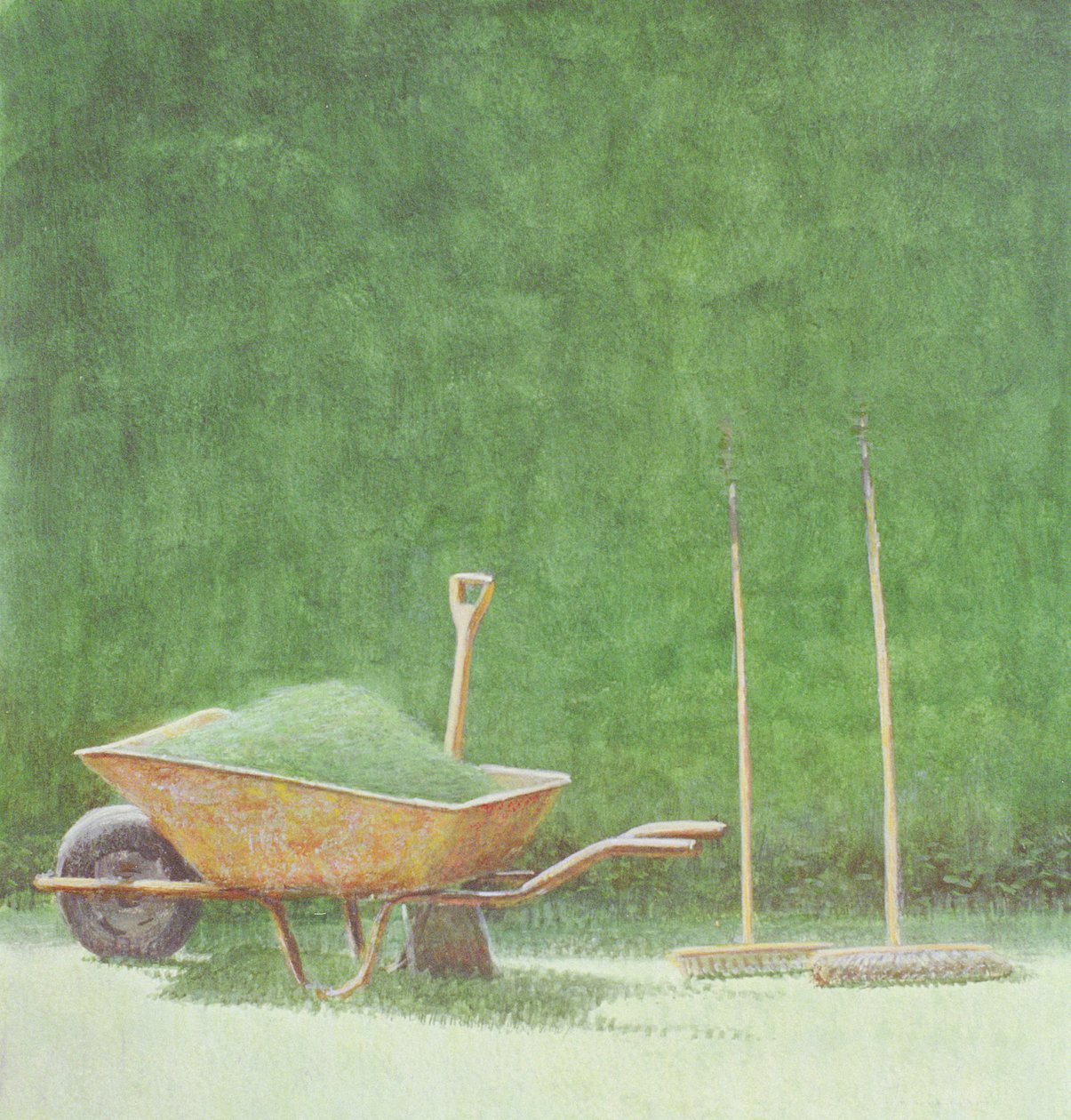 园艺静物，1985年（纸上丙烯酸） 作者 林肯·塞利格曼