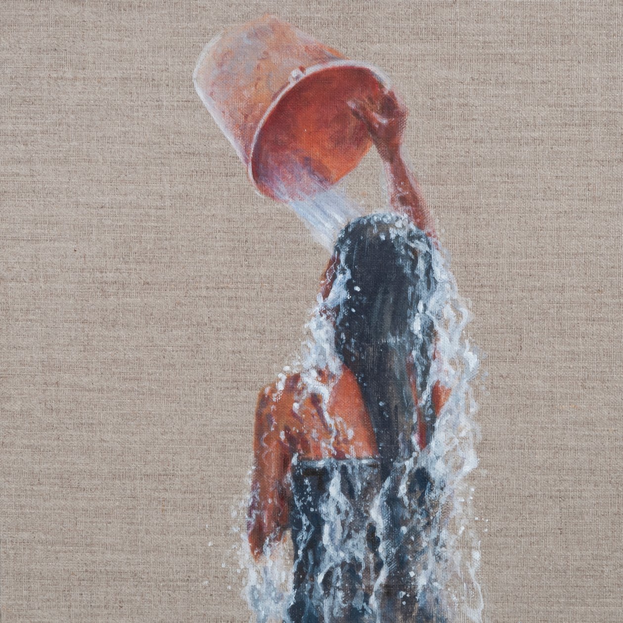 女孩沐浴，2012年（丙烯画布） 作者 林肯·塞利格曼