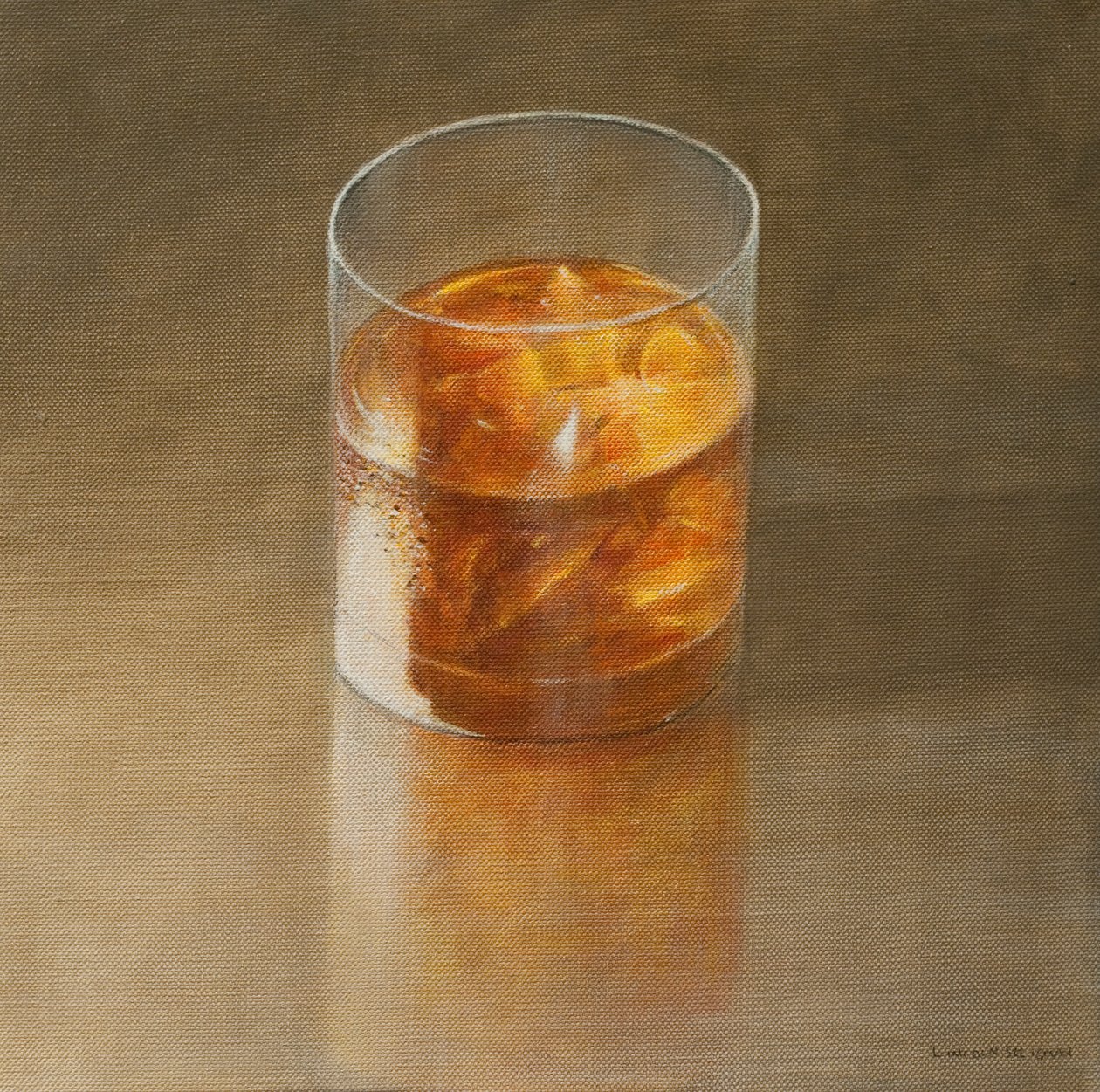 威士忌杯，2010年（布面丙烯酸） 作者 林肯·塞利格曼