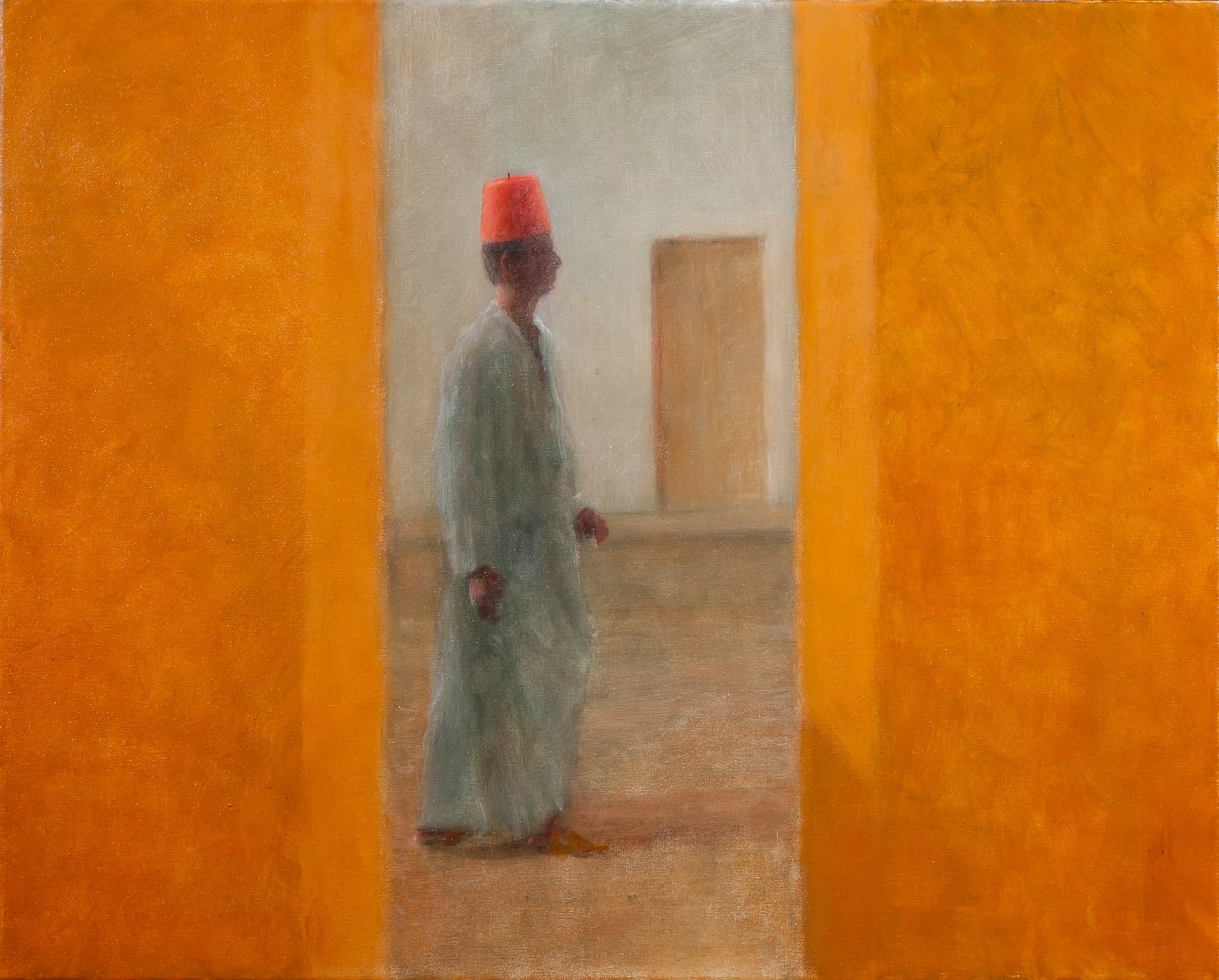 男子，丹吉尔街，2012（画布上的丙烯酸） 作者 林肯·塞利格曼