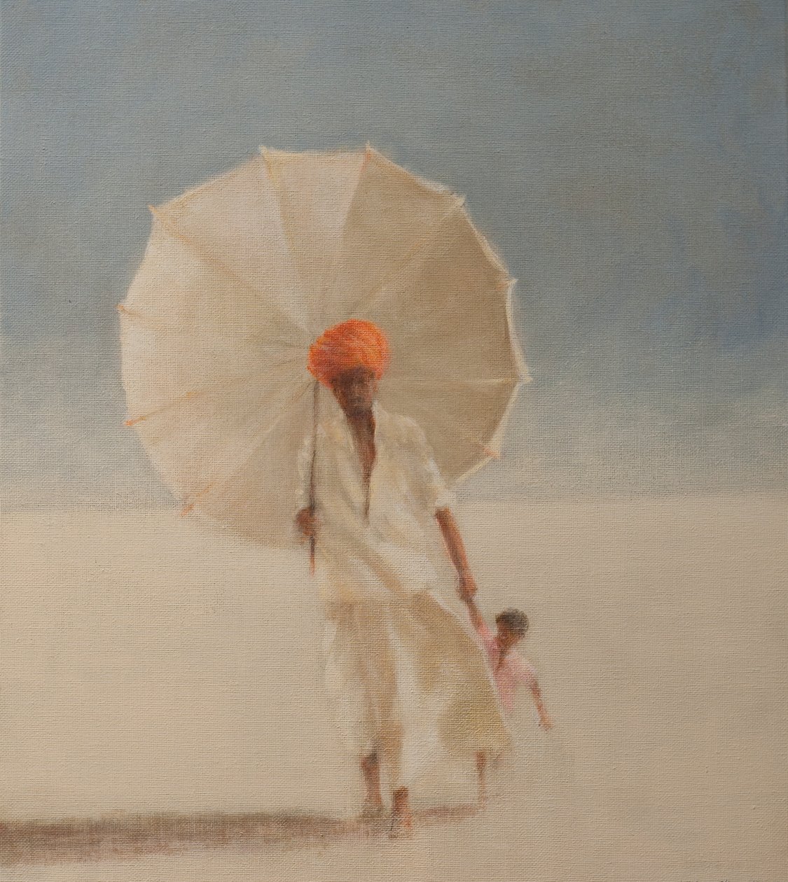 男人和孩子我，2010（画布上的丙烯酸） 作者 林肯·塞利格曼