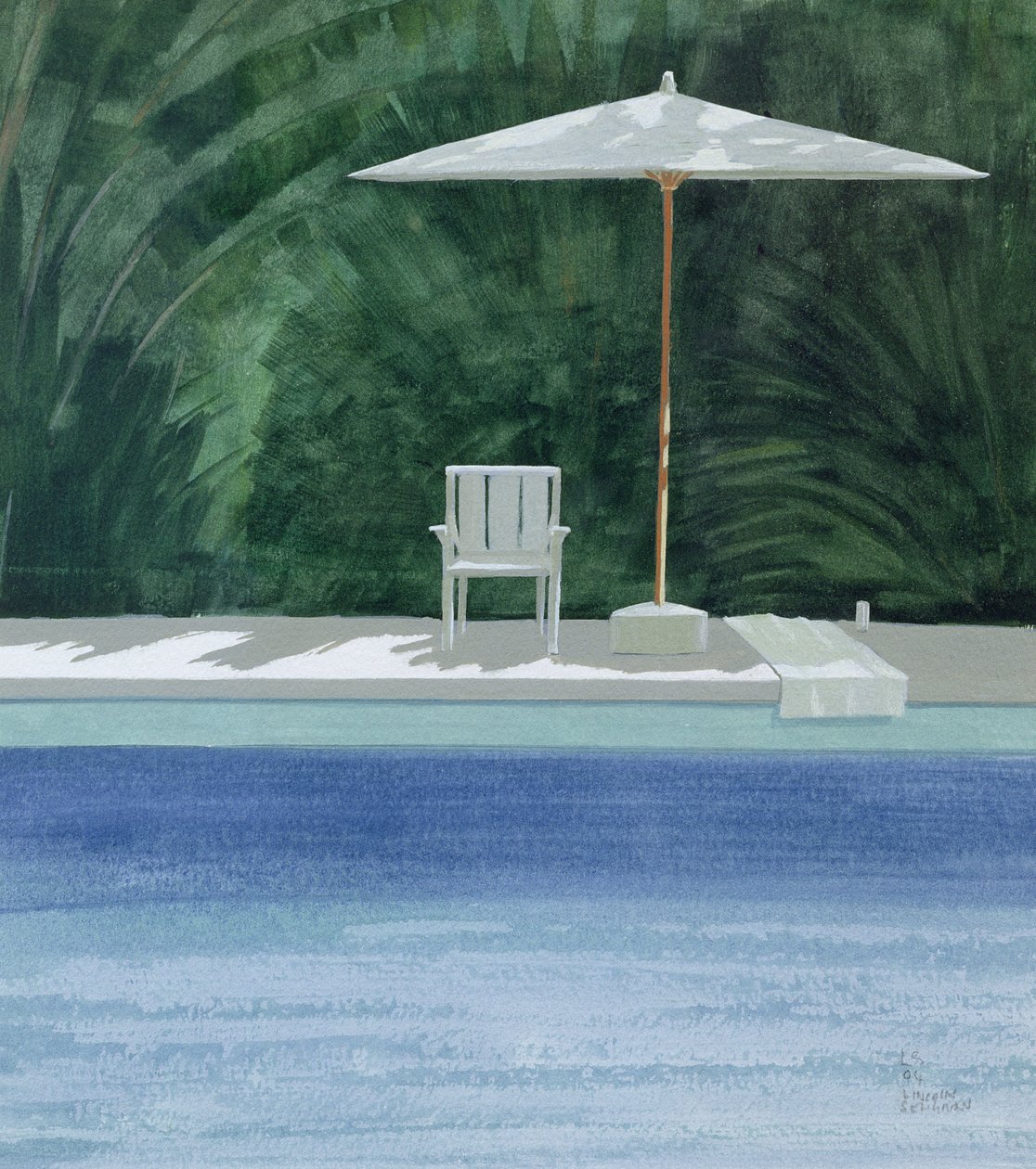 池畔，1994年（纸上丙烯酸） 作者 林肯·塞利格曼