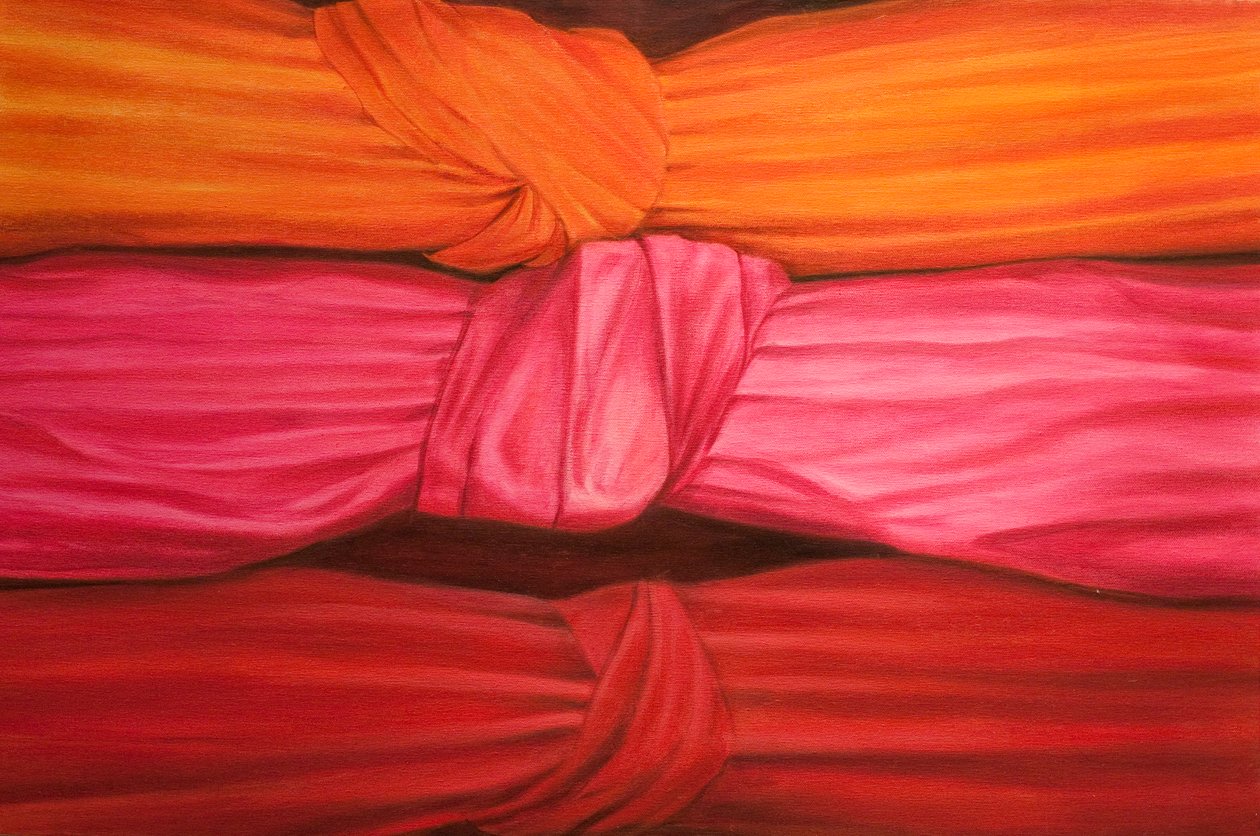 Silk Knots，2010（帆布丙烯酸） 作者 林肯·塞利格曼