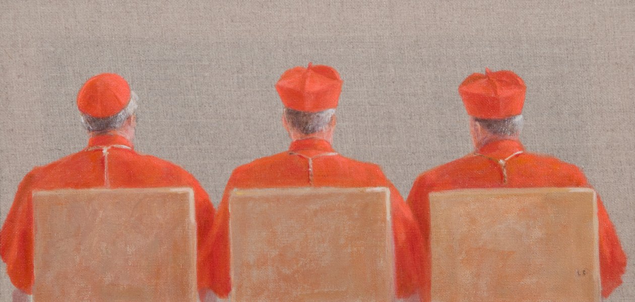 三位红衣主教，2010年（画布上的丙烯酸） 作者 林肯·塞利格曼