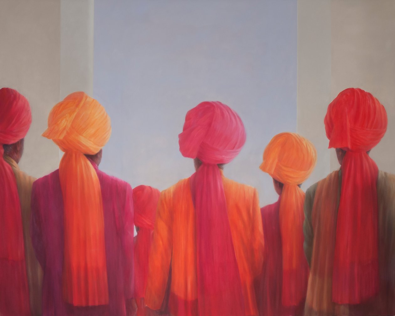 Turban Group，2012（画布上的丙烯酸） 作者 林肯·塞利格曼