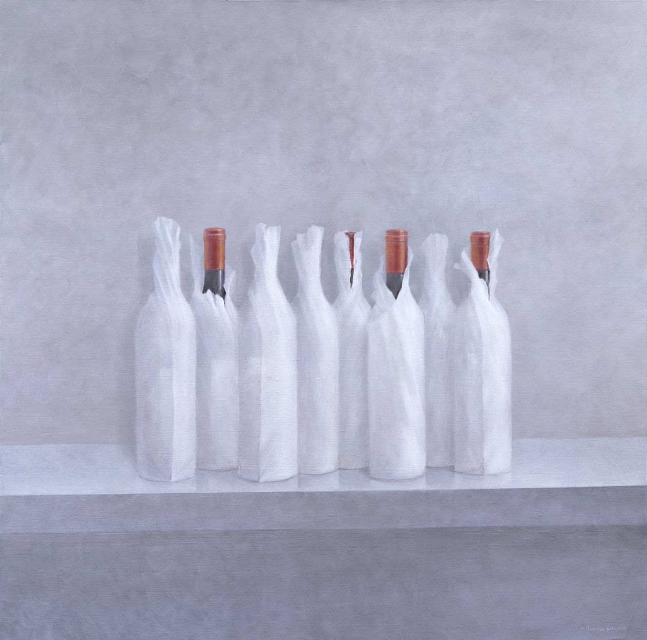 灰色包装瓶，2005年（帆布丙烯酸） 作者 林肯·塞利格曼