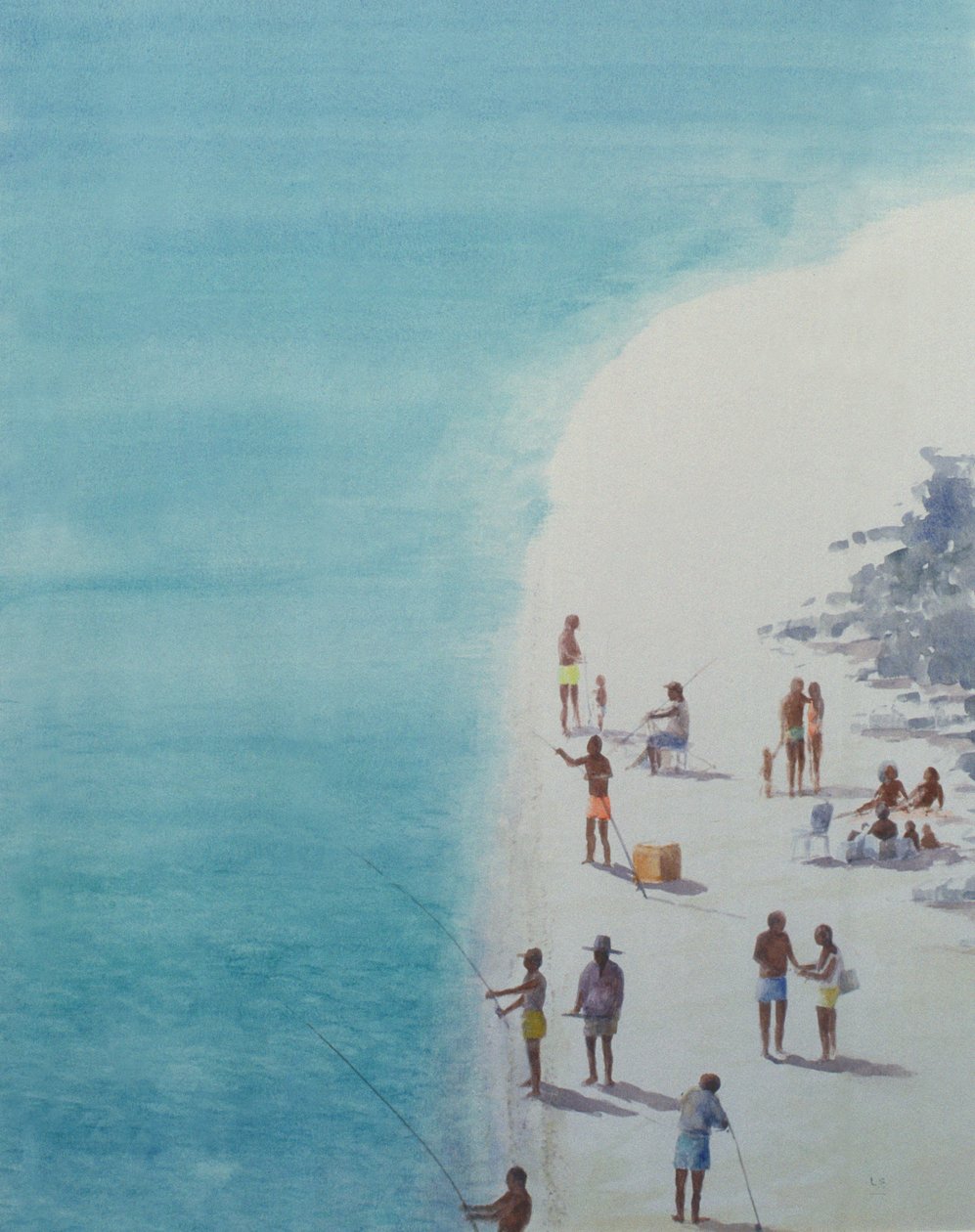 鸟眼海滩，2000年（纸上wc） 作者 林肯·塞利格曼