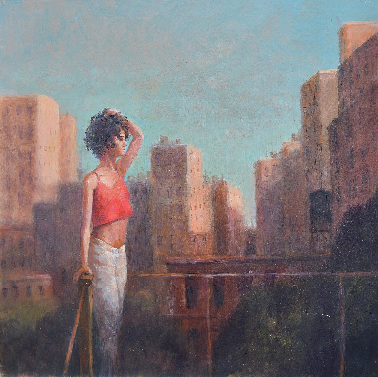 Girl on rooftop, New York 作者 林肯·塞利格曼