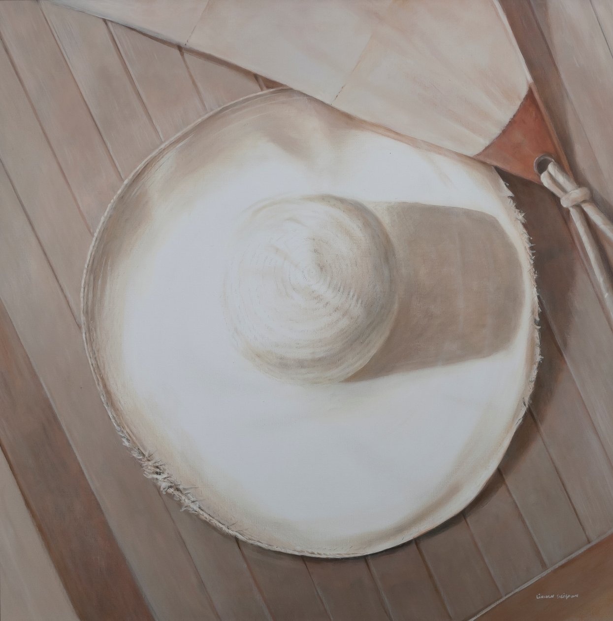 旅行帽，2012年（帆布丙烯酸） 作者 林肯·塞利格曼