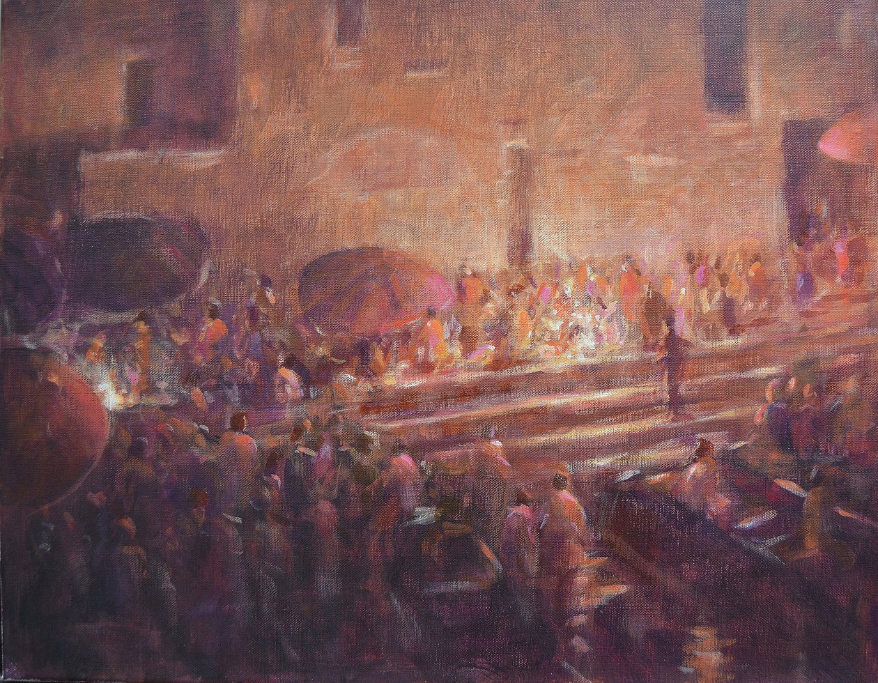 Varanasi steps at night 作者 林肯·塞利格曼