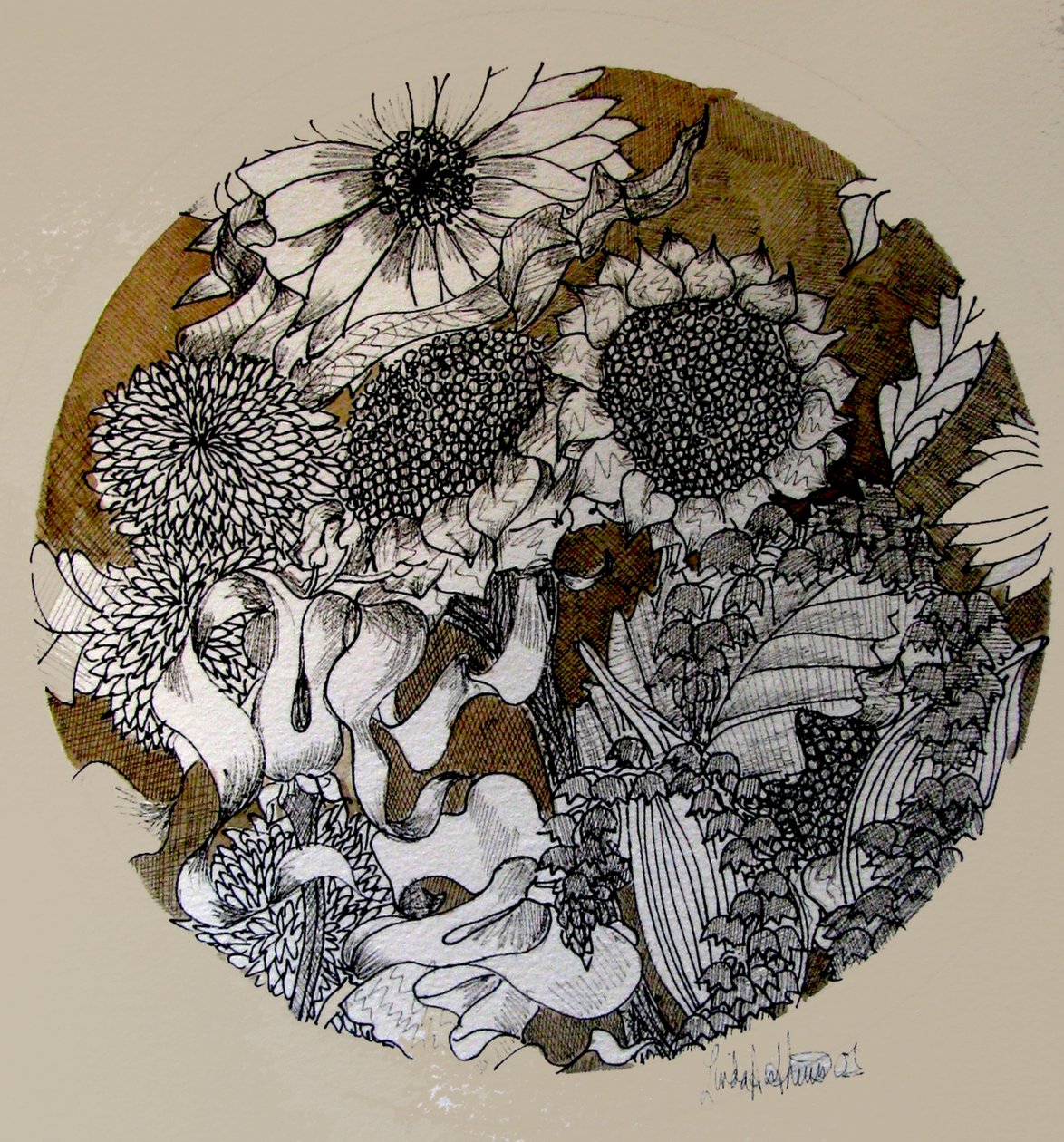 水墨画（水墨、羊皮纸） 作者 琳达·亚瑟（Linda Arthur）