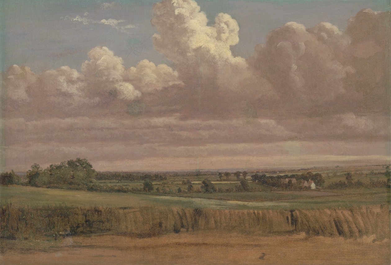 景观与Wheatfield，1850年代 作者 莱昂内尔·康斯特布尔