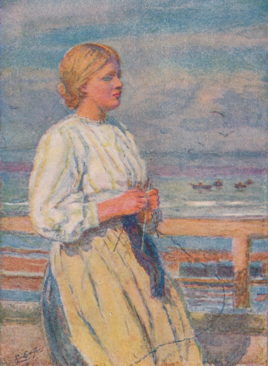 女孩编织，c1917，1919 作者 莱昂内尔·珀西·史密斯