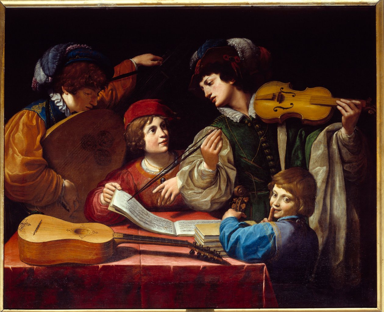A Concert Painting by Leonello Spada (1576-1622) 1615 approx. Sun. 1,43x1,72 m 作者 莱昂内洛·斯巴达（Lionello Spada）