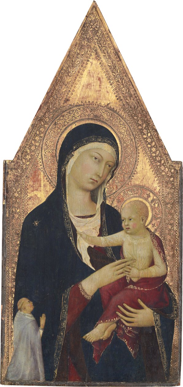 麦当娜和儿童与捐助者，1325-30（面板上的蛋彩画） 作者 力宝梅米