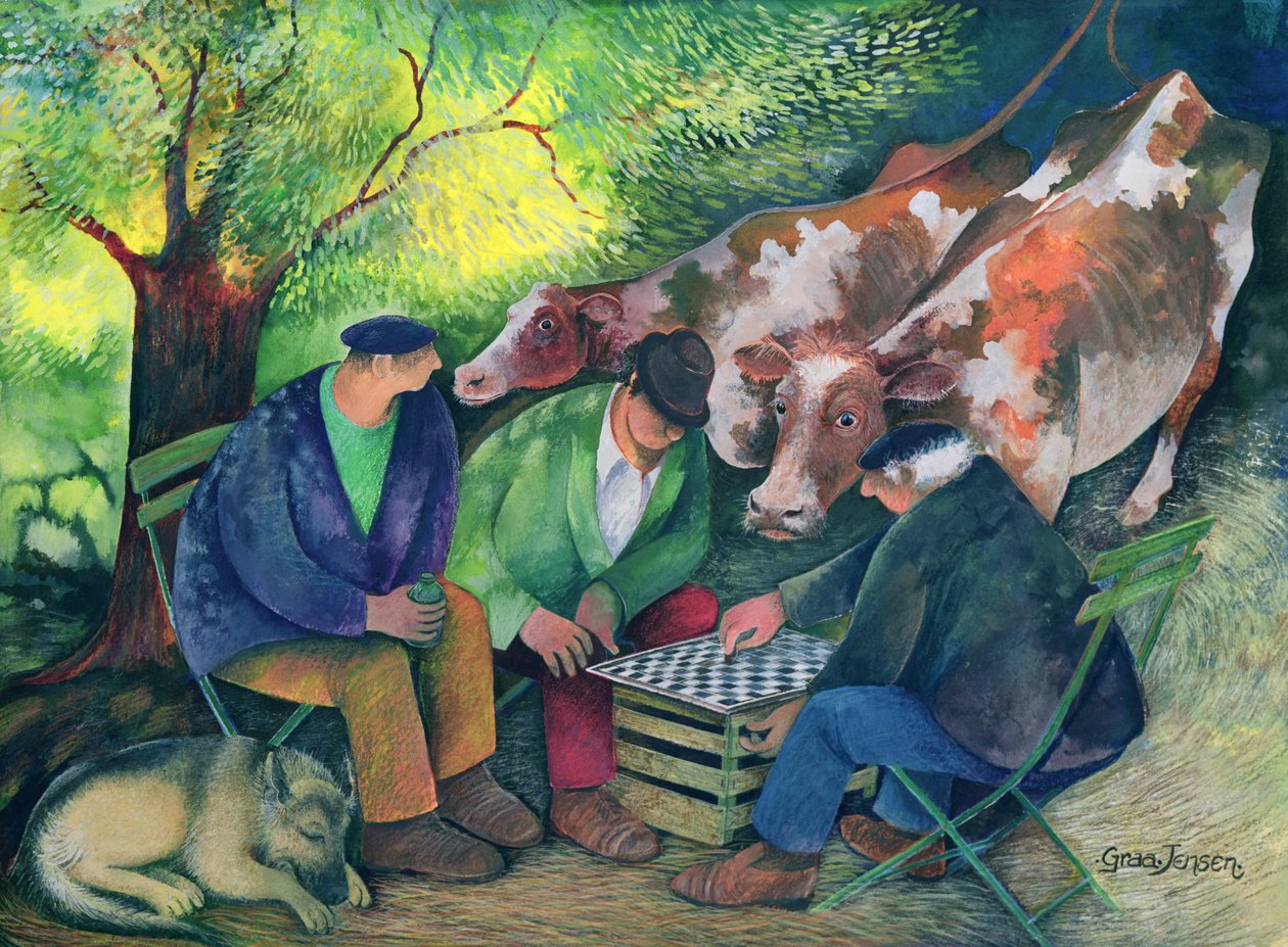 牛经销商（纸上的水粉和水粉） 作者 丽莎·格拉·詹森