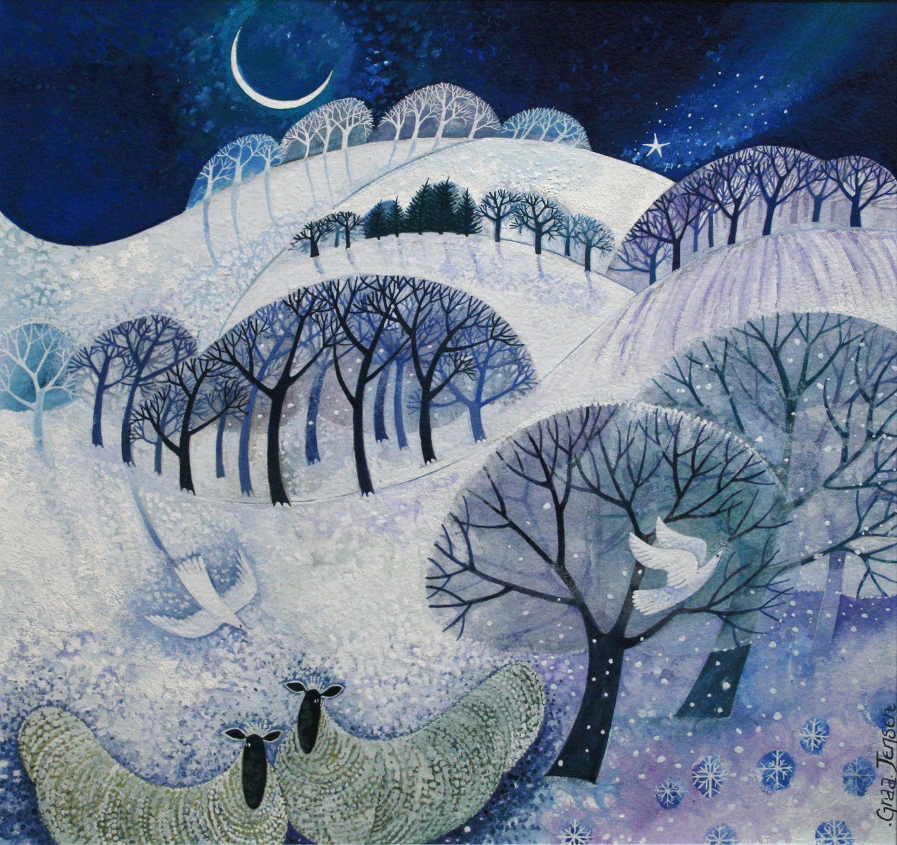 雪夜（丙烯酸墨水） 作者 丽莎·格拉·詹森